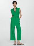 Mango Matty Linen Blend Belted Jumpsuit