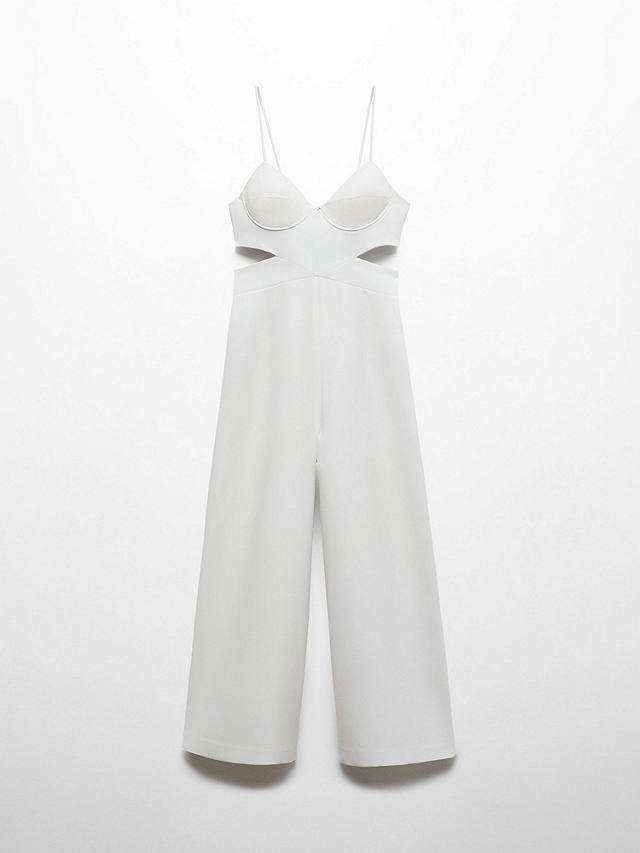 Mango Tyna Side Cutout Jumpsuit, White