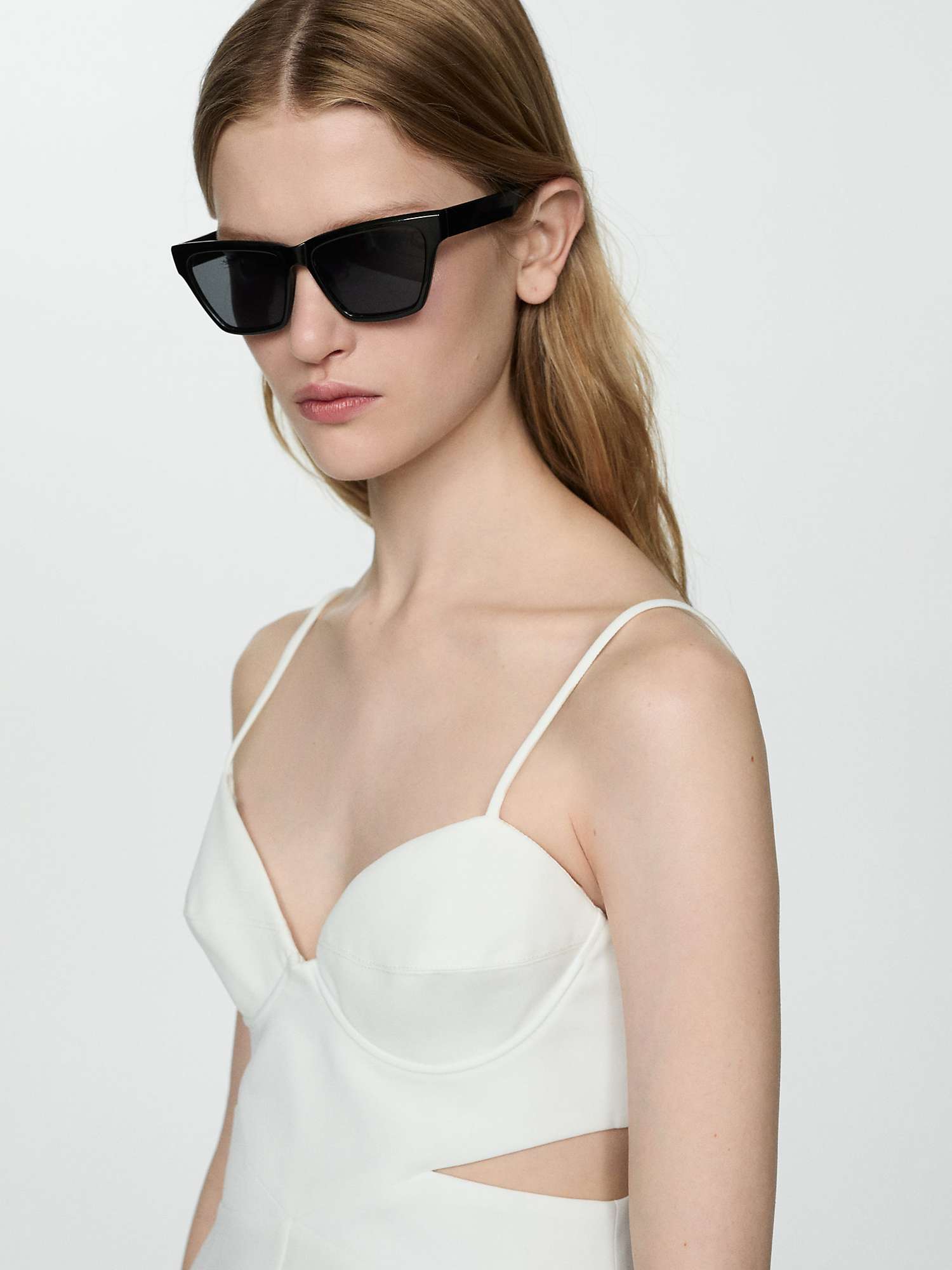 Buy Mango Tyna Side Cutout Jumpsuit, White Online at johnlewis.com