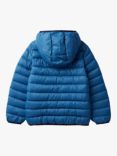 Benetton Kids' Hooded Puffer Jacket, Bluette