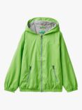 Benetton Kids' Hooded Rain Jacket, Acid Green