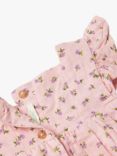 Benetton Baby Floral Print Linen Blend Dress, Pink, Pink