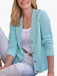Pure Collection Organic Cotton Cardigan, Spring Blue