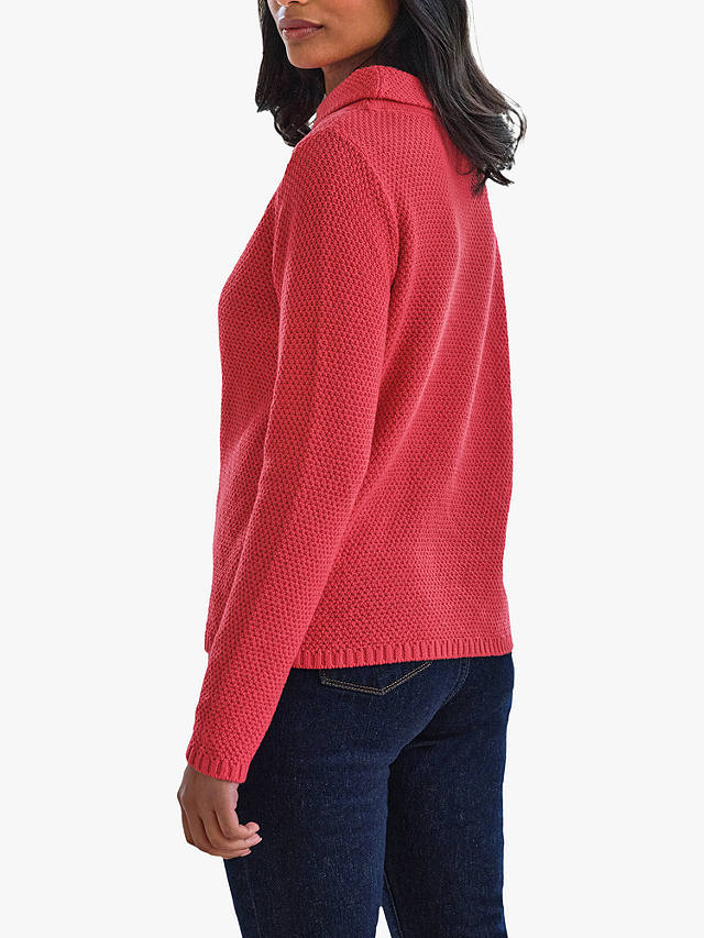 Pure Collection Cable Knit Cotton Jumper, Geranium Red