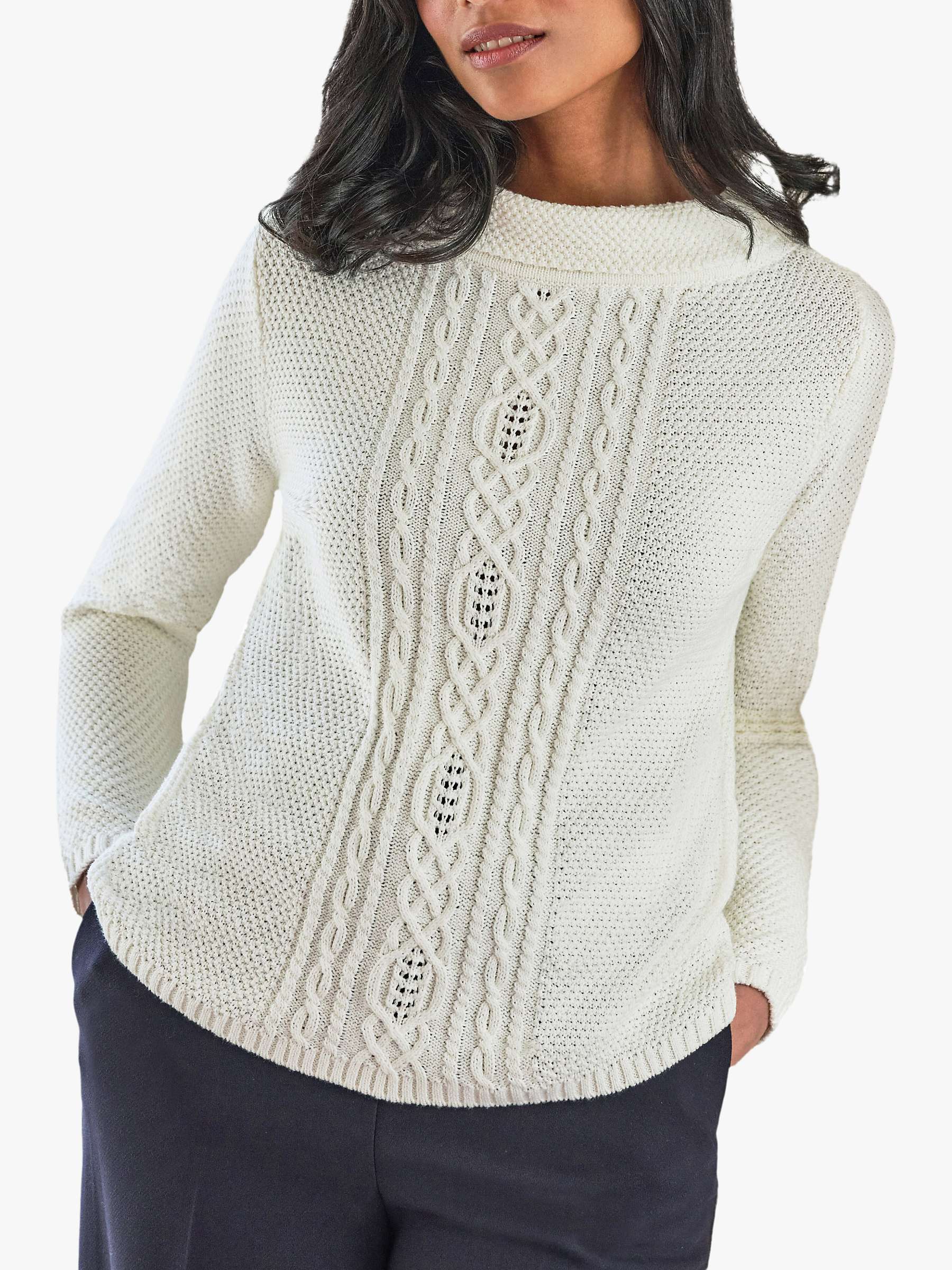 Buy Pure Collection Cable Knit Cotton Jumper Online at johnlewis.com