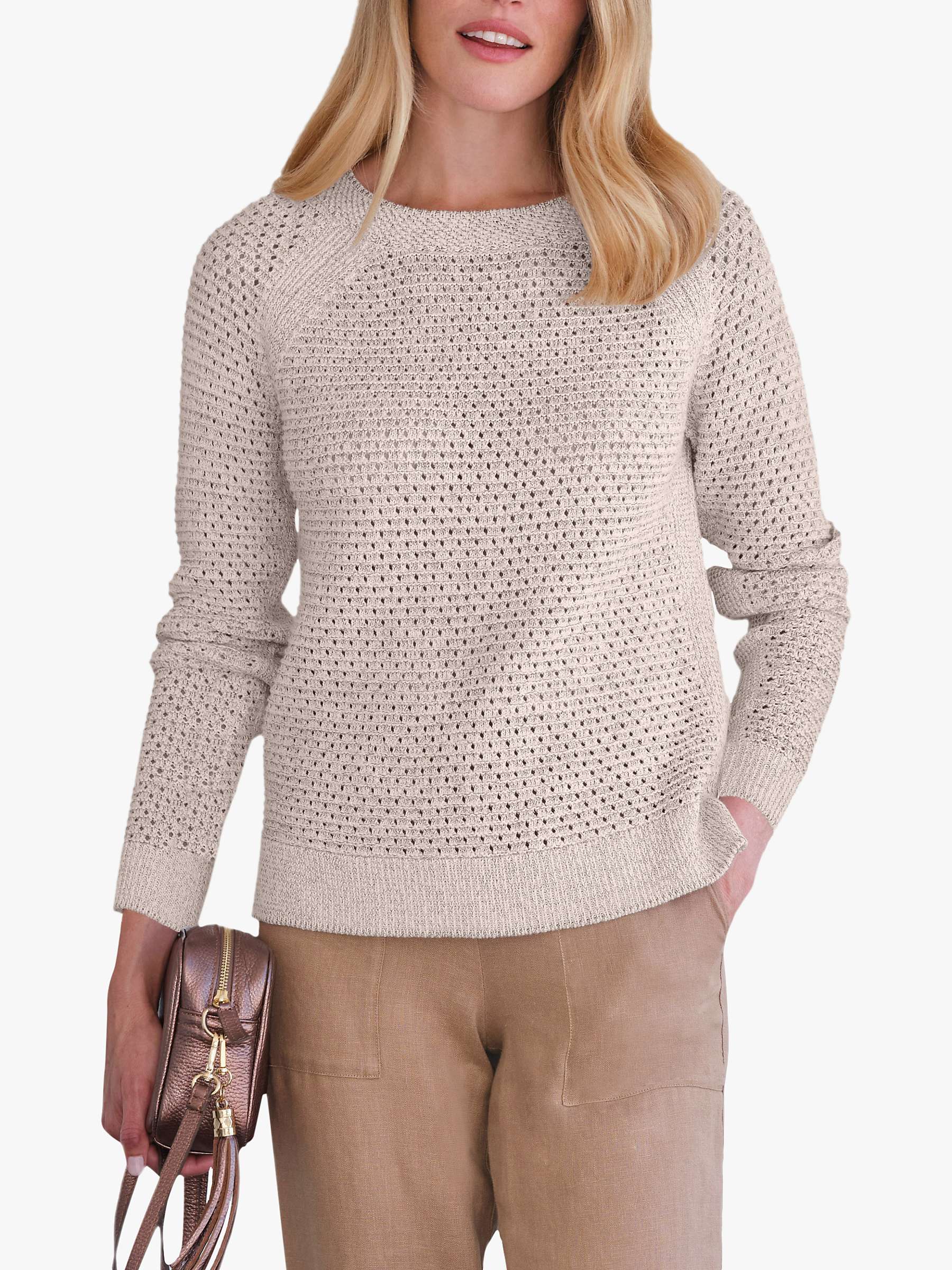Buy Pure Collection Organic Cotton Metallic Jumper, Natural Online at johnlewis.com