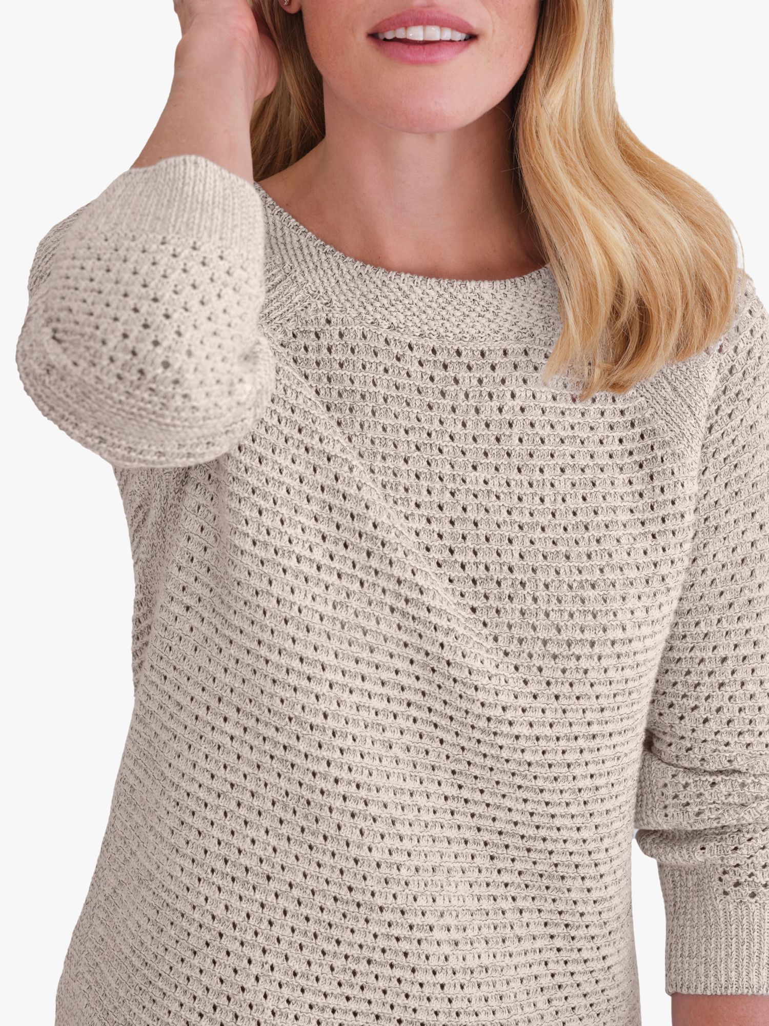 Buy Pure Collection Organic Cotton Metallic Jumper, Natural Online at johnlewis.com