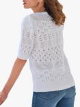 Pure Collection Crochet Cotton Top, White