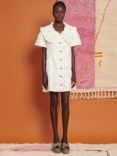 GHOSPELL Barb Textured Mini Dress, Ivory