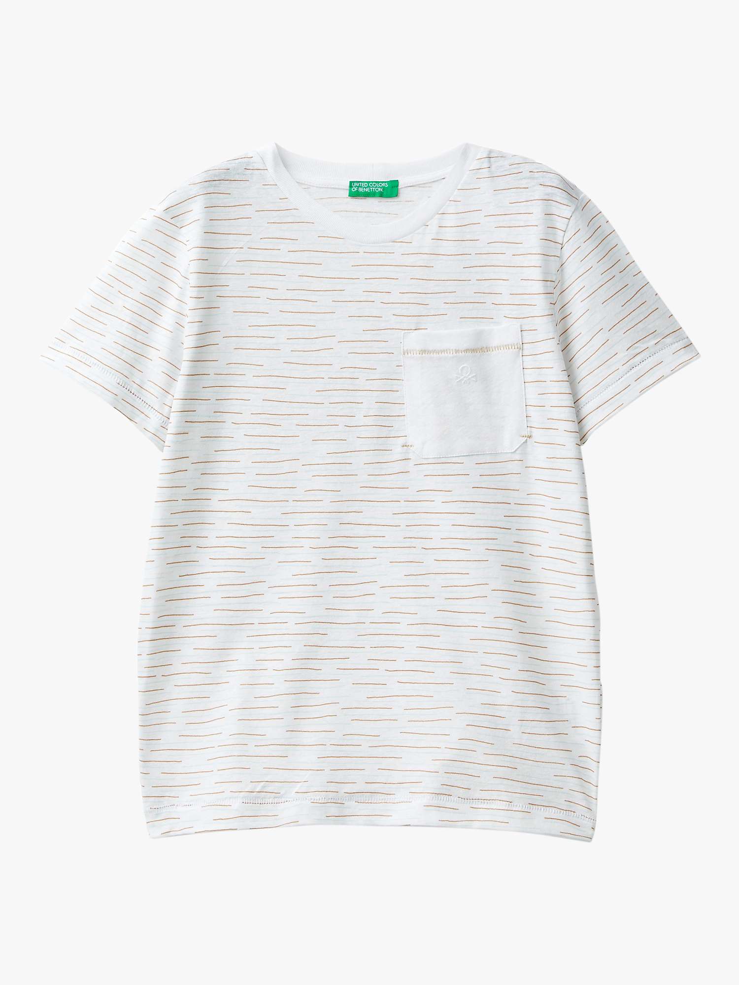 Buy Benetton Kids' Abstact Stripe Pocket Detail Short Sleeve T-Shirt Online at johnlewis.com