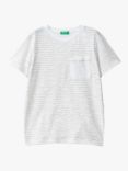 Benetton Kids' Abstact Stripe Pocket Detail Short Sleeve T-Shirt
