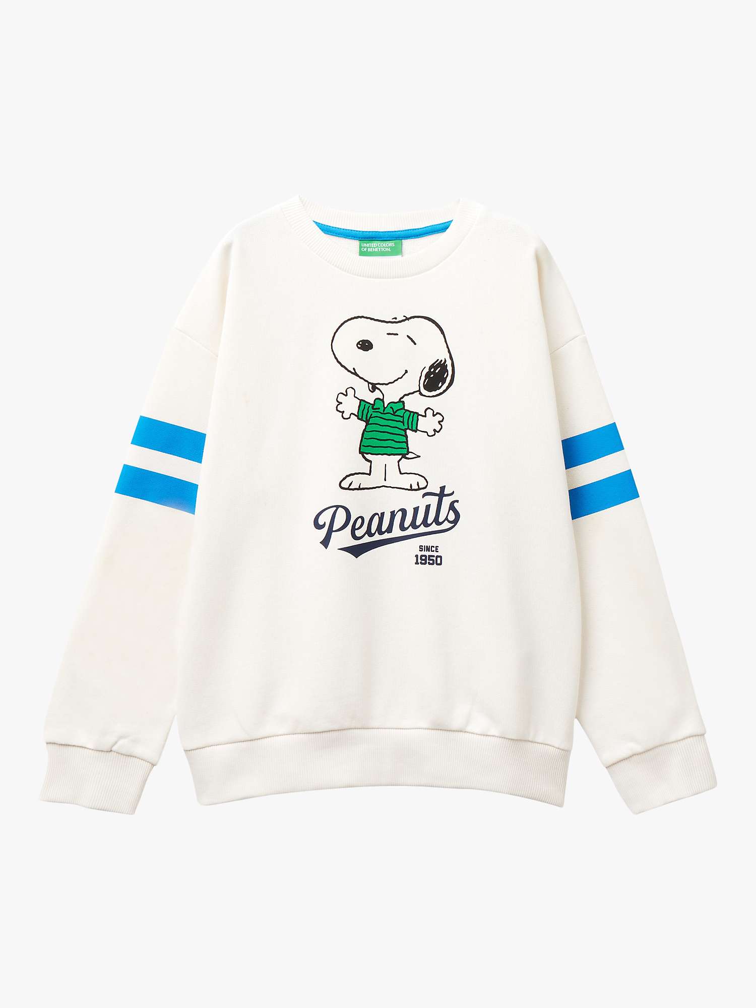 Buy Benetton Kids' Peanuts Crew Jumper, Cream Online at johnlewis.com