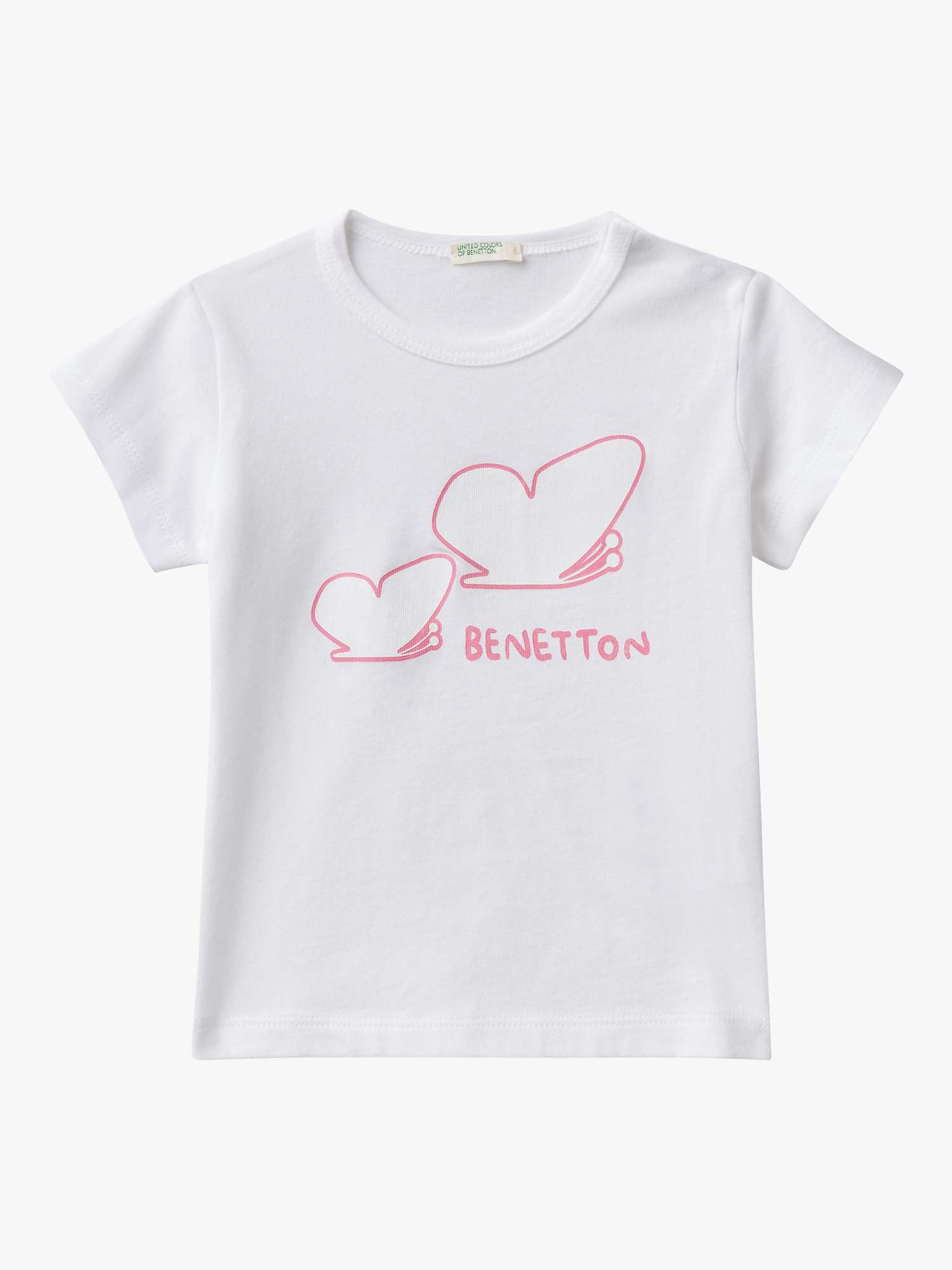 Buy BenettonBaby Butterfly Outline Short Sleeve T-Shirt, Optical White Online at johnlewis.com