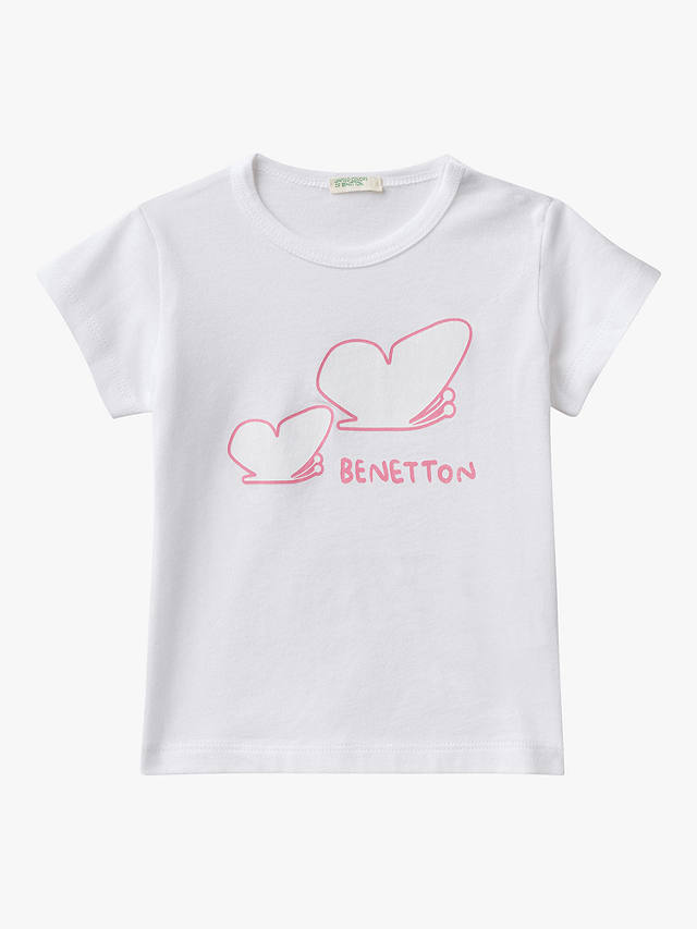 BenettonBaby Butterfly Outline Short Sleeve T-Shirt, Optical White