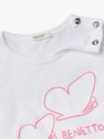 BenettonBaby Butterfly Outline Short Sleeve T-Shirt, Optical White