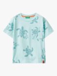 Benetton Kids' Turtle Print Pocket Detail T-Shirt, Light Blue Powder