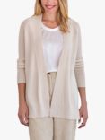 Pure Collection Gassato Cashmere Rib Detail Longline Cardigan, Natural