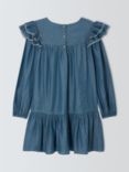 John Lewis Kids' Denim Frill Dress, Denim Blue