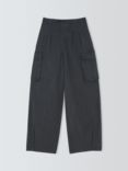 John Lewis Kids' Wide Leg Cargo Trousers, Blue Slate