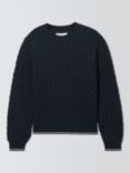 John Lewis Kids' Cable Knit Jumper, Navy Blue