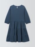 John Lewis Kids' Tiered Jacquard Dress, Blue Slate