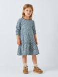 John Lewis Kids' Ditsy Floral Print Cotton Dress, Indigo Blue/Multi