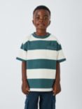 John Lewis Kids' Block Stripe T-Shirt, Blue/Multi