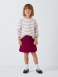 John Lewis Kids' Long Sleeve Breton Top, Gardenia/Pink