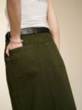 Baukjen Irma Organic Cotton Blend Utility Skirt, Dark Olive, Dark Olive