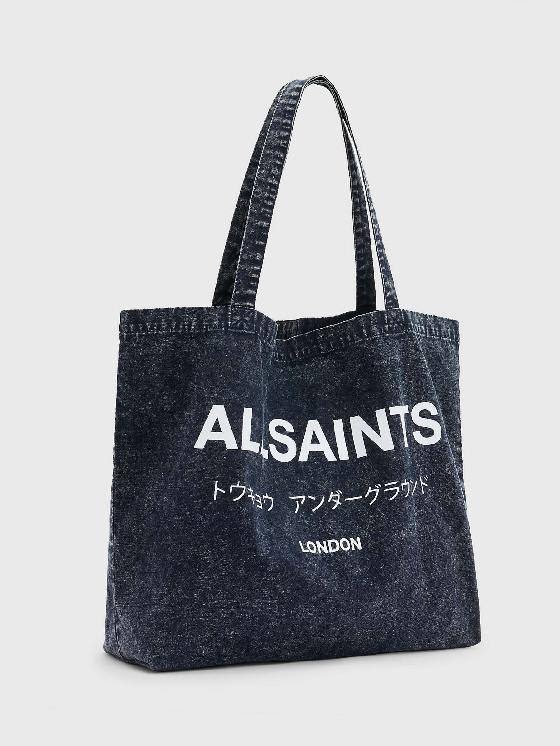 Buy AllSaints Underground Acid Tote Bag, Costello Blue Online at johnlewis.com