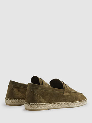 Reiss Cannes Suede Espadrille, Olive