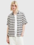 AllSaints Jackson Short Sleeve Shirt, White/Black