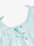 Benetton Kids' Linen Blend Ruffle Bow Detail Dress, Starlight Blue