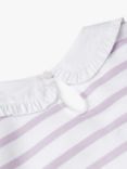 Benetton Kids' Stripe Ruched Collar Sweatshirt, Lilac/Multi, Lilac/Multi