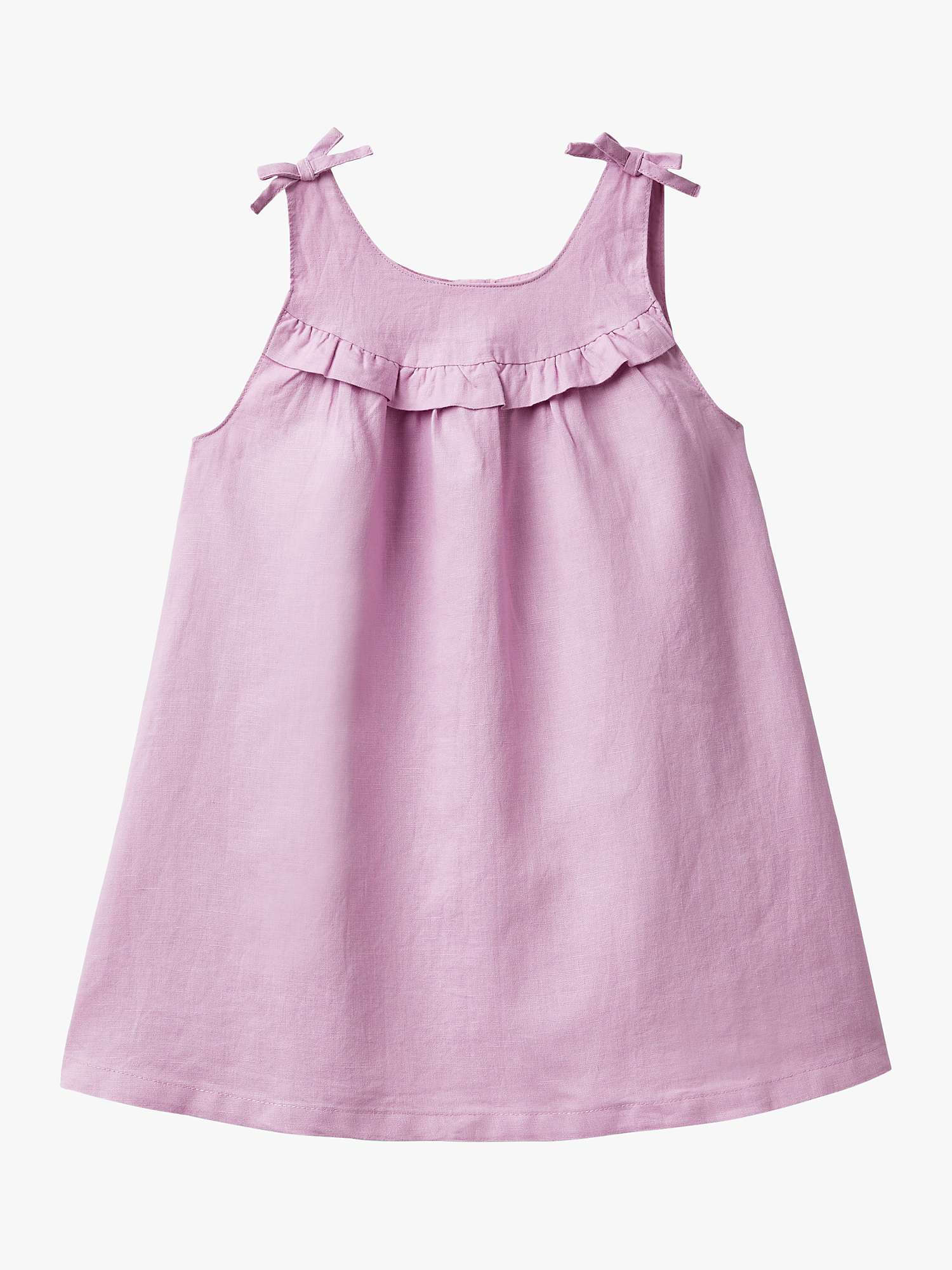 Buy Benetton Kids' Linen Blend Ruffle Bow Detail Dress Online at johnlewis.com
