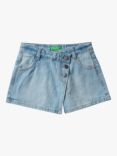 Benetton Girl's Denim Wrap Shorts, Blue