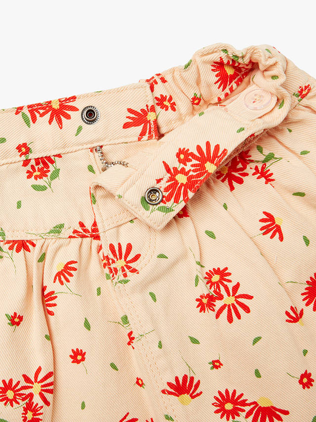 Benetton Kids' Drill Floral Print Mini Skirt, Multi