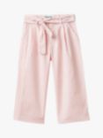 Benetton Kids' Poplin Macrame Detail Stripe Trousers, Pink