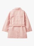 Benetton Kids' Double Breasted Trench Coat, Dark Powder