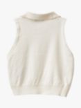 Benetton Kids' Knit Sleeveless Polo Vest, Cream