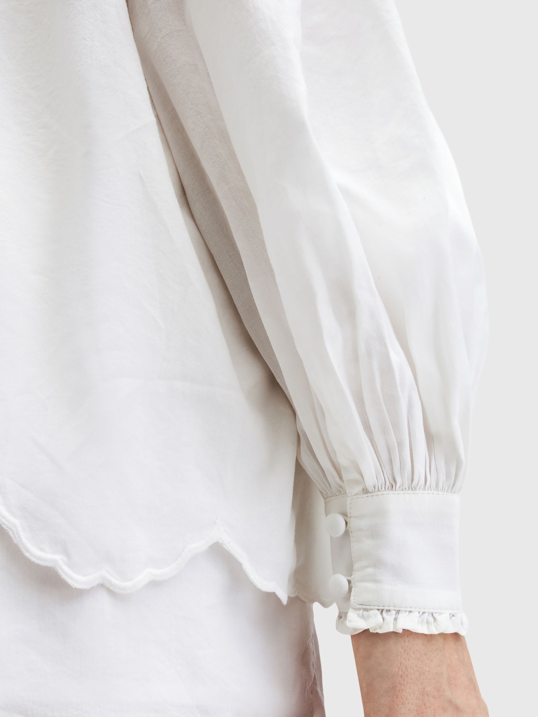 AllSaints Etti Organic Cotton Shirt, Off White at John Lewis & Partners