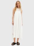 AllSaints Corrs Organic Cotton Midaxi Dress, Chalk White