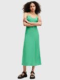 AllSaints Bryony Slip Midi Dress, Spectra Green