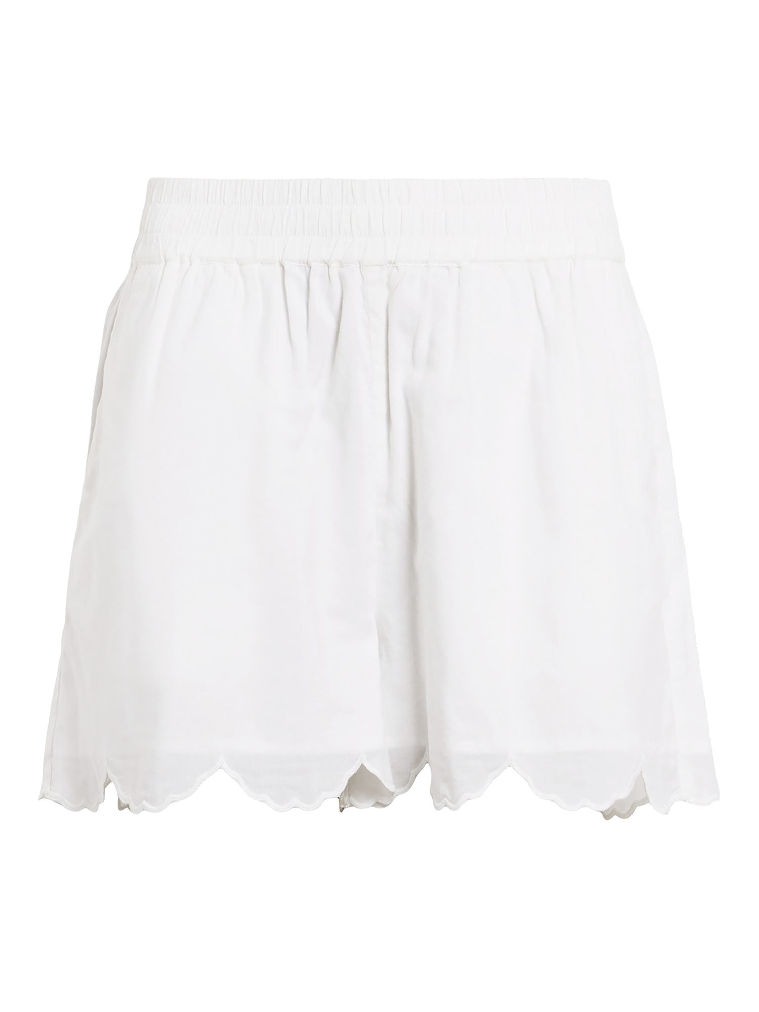 AllSaints Etti Scallop Trim Organic Cotton Shorts, Off White