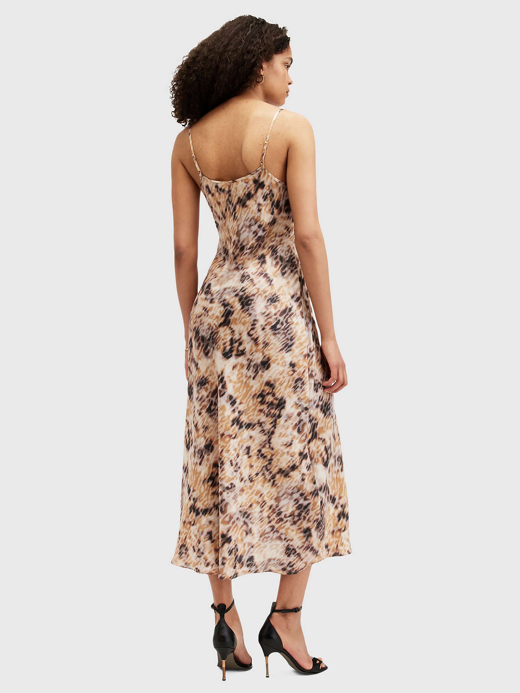 Buy AllSaints Bryony Carmina Midi Dress, Sesame Beige Online at johnlewis.com