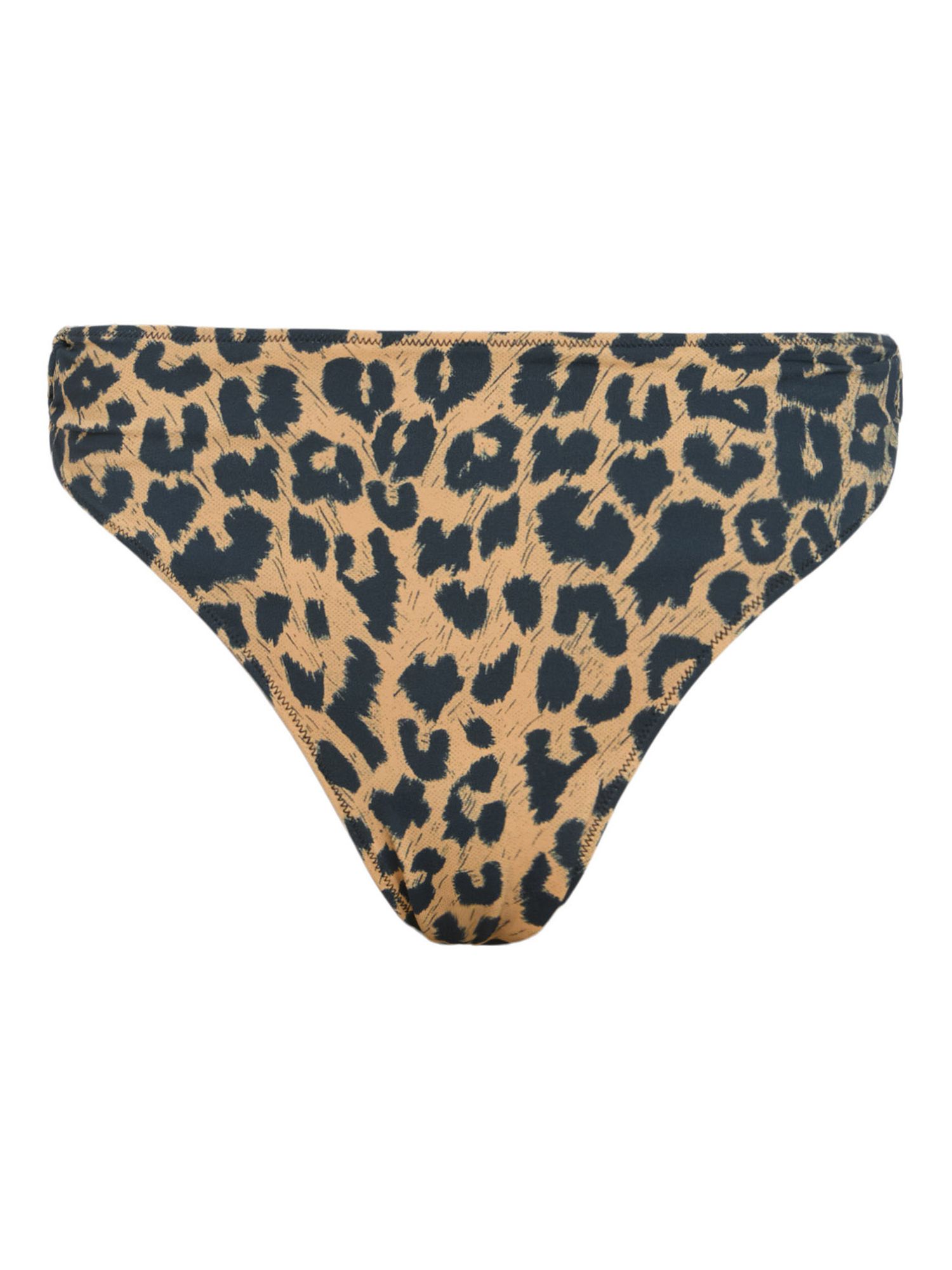AllSaints Emma Leopard Print Bikini Bottoms, Brown, L