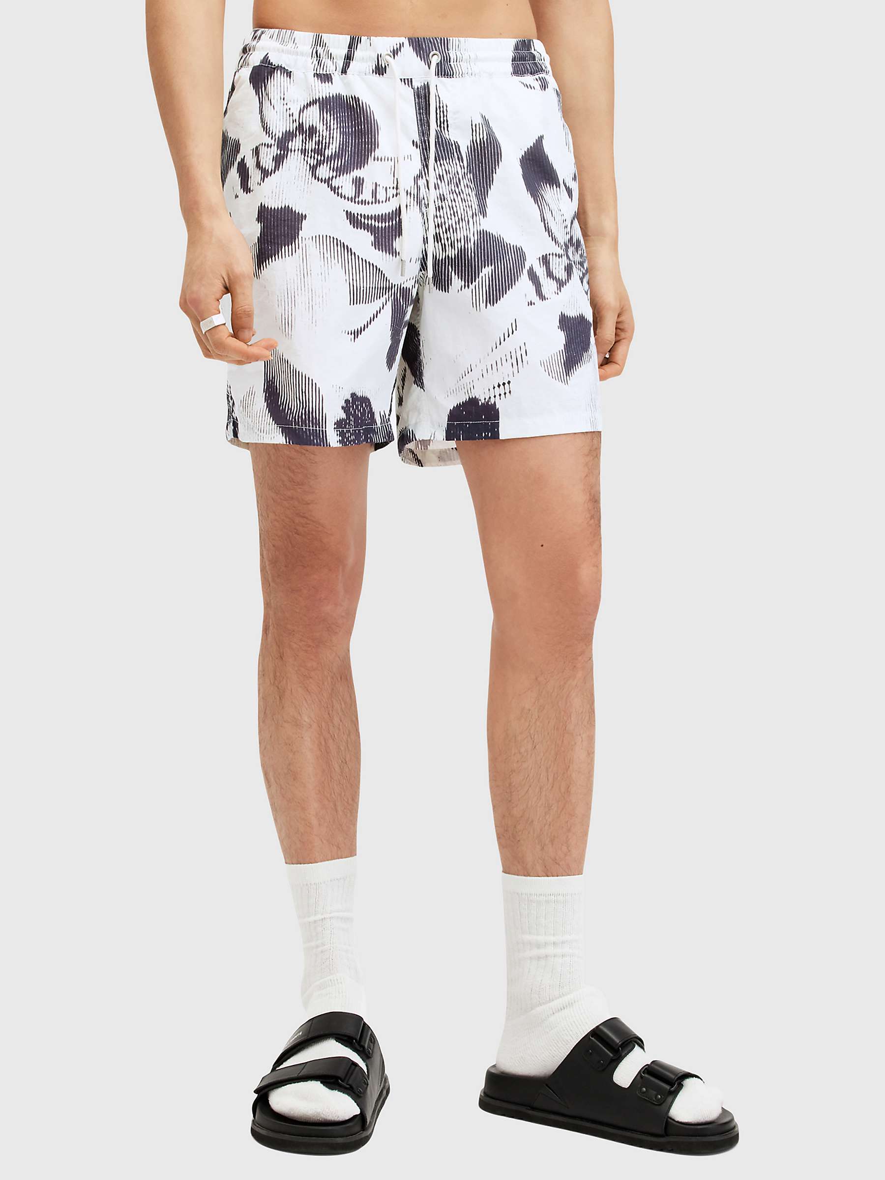 Buy AllSaints Frequency Swim Shorts, White/Multi Online at johnlewis.com