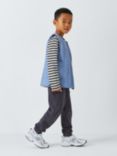 John Lewis ANYDAY Kids' Stripe Long Sleeve Top, Black/Gardenia