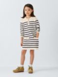 John Lewis Kids' Stripe Knit Dress, Gardenia