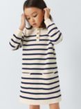 John Lewis Kids' Stripe Knit Dress, Gardenia